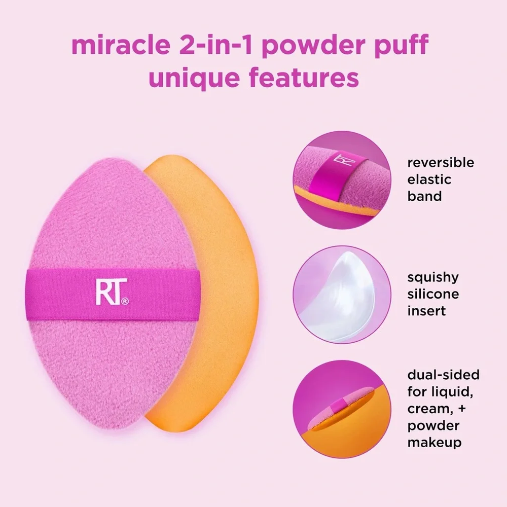 BNIB Real Techniques Miracle 2-in-1 Dual Sided Powder Puff